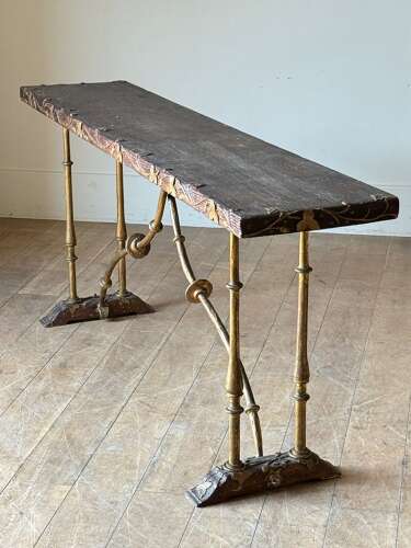 C1930 An Elegant Spanish Gilt Iron & Parcel Gilt Console Table