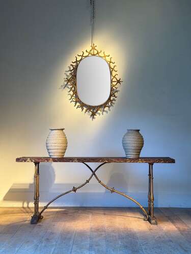 C1930 An Elegant Spanish Gilt Iron & Parcel Gilt Console Table