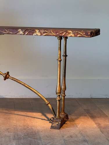 C1930 An Elegant Spanish Gilt Iron & Parcel Gilt Console Table