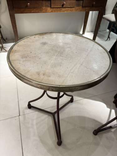 C1880 A Rare Pair of French Garden Marble Top Tables