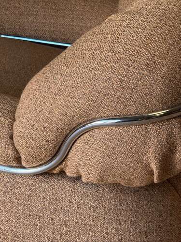 C1970 A Stylish Pair of Italian Armchairs in Wool