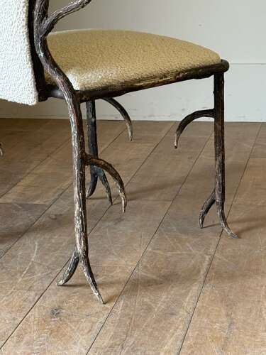 C1960/70 A Pair of French Iron Faux Antler Armchairs