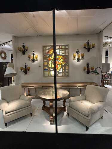 C1960 A Pair of Spanish Iron & Glass Wall Sconces -5 Pr Available