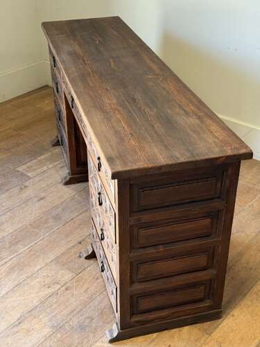 C1950 A Spanish Textured Pine Geometric Desk