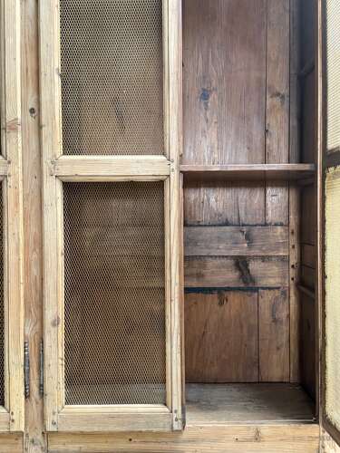 C1880 A Stylish French 4 Door Pine Bookcase - Wired Door panels