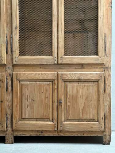 C1880 A Stylish French 4 Door Pine Bookcase - Wired Door panels