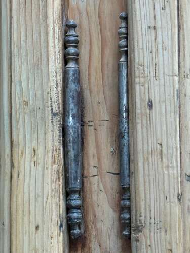 C1880 A Stylish French 4 Door Pine Bookcase - Wired Door panels