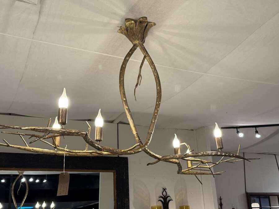 C1960 A Spanish Gilt Iron Twig Chandelier