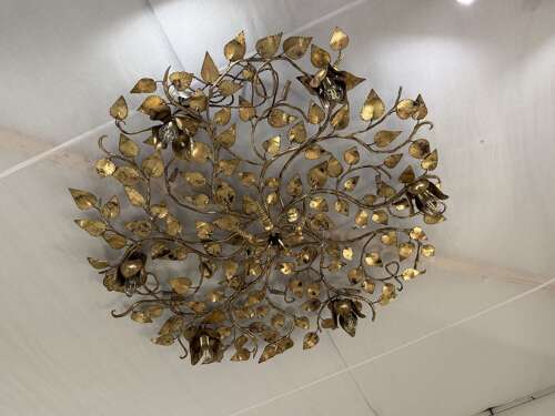 C1960 A Spanish Gilt Iron Twig Ceiling Light
