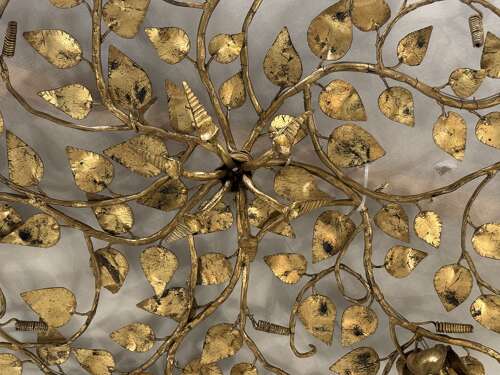 C1960 A Spanish Gilt Iron Twig Ceiling Light