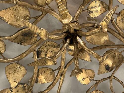 C1960 A Spanish Gilt Iron Twig Ceiling Light