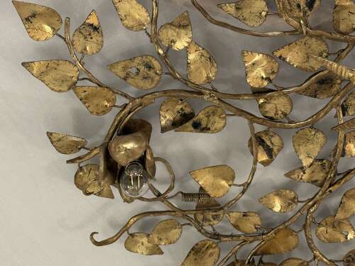 C1960 A Spanish Gilt Iron Twig Ceiling Light