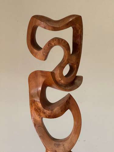 C1960 A French Large Elm Carved Wooden Sculpture