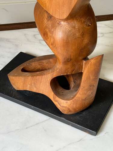 C1960 A French Large Elm Carved Wooden Sculpture
