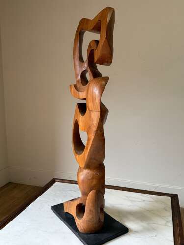 C1960 A French Large Elm Carved Wooden Sculpture