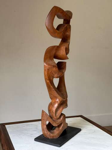 C1960 A French Large Elm Carved Wooden Sculpture