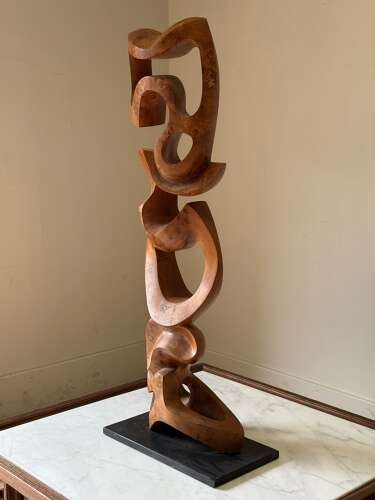 C1960 A French Large Elm Carved Wooden Sculpture