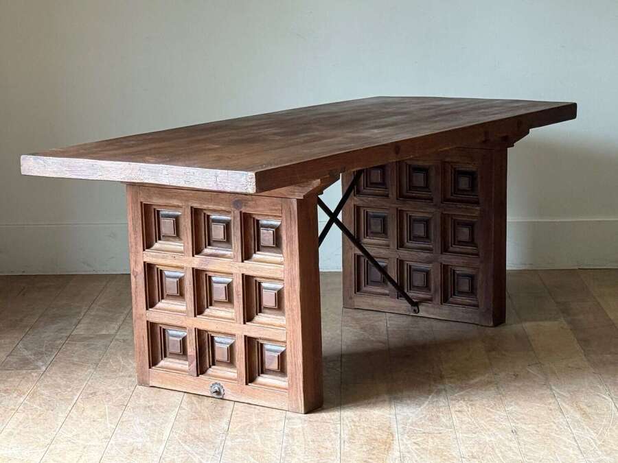 C1960 A Rare Spanish Panelled Console Table or Desk by Biosca