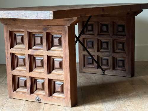 C1960 A Rare Spanish Panelled Console Table or Desk by Biosca