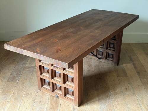 C1960 A Rare Spanish Panelled Console Table or Desk by Biosca