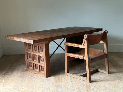 C1960 A Rare Spanish Panelled Console Table or Desk by Biosca