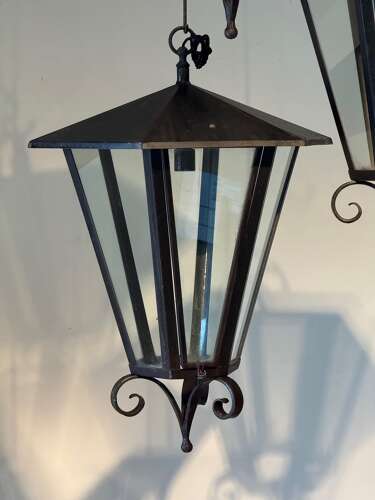 C1950 A Set of 4 Italian Steel Lanterns - Sold Separately