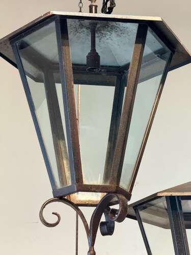 C1950 A Set of 4 Italian Steel Lanterns - Sold Separately