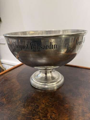 C1930 A Large French Pewter Champagne Bowl Veuve Chicquot