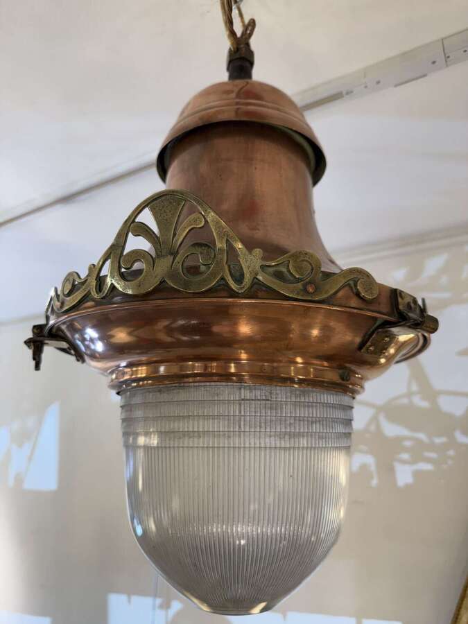 C1930 A French Copper & Glass Lantern