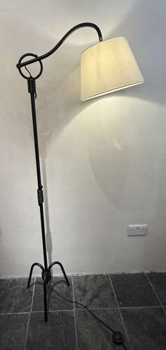 C1960 An Adjustable French Iron Floor Lamps After Jean Royere