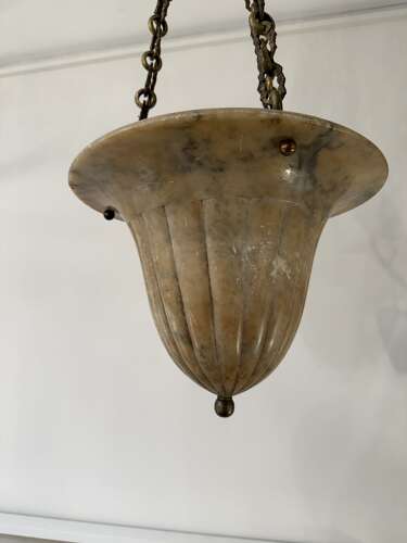 C1930 An Unusual French Alabaster Ceiling Light