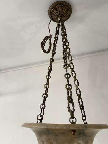C1930 An Unusual French Alabaster Ceiling Light