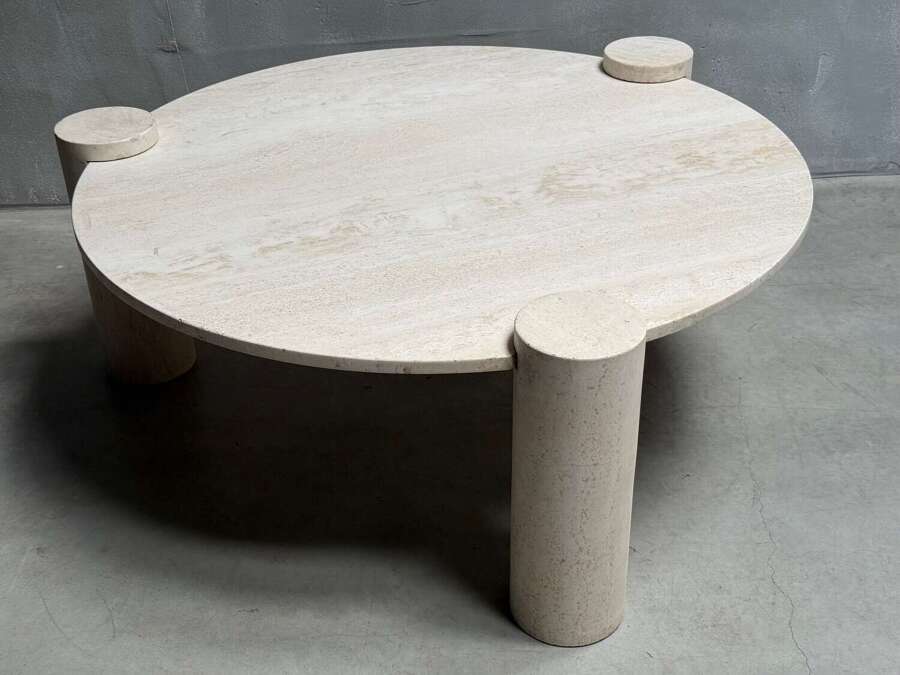 C1970 A Spanish Circular Travertine Coffee Table