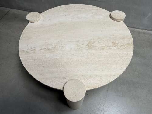 C1970 A Spanish Circular Travertine Coffee Table