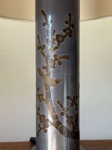 C1950 A Pair of French Pewter & Brass Mounted Table Lamps