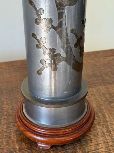 C1950 A Pair of French Pewter & Brass Mounted Table Lamps