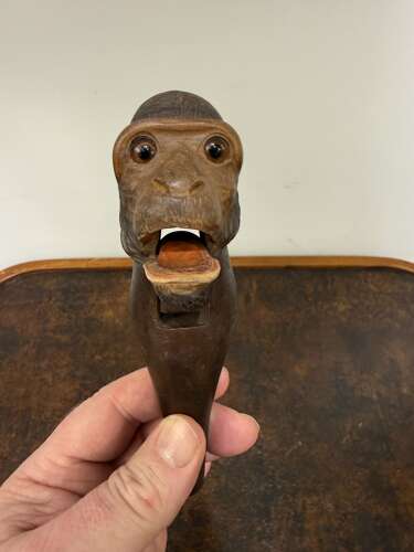 C1880 A Rare English Treen Monkey Nut Cracker
