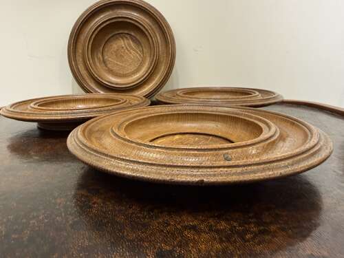 C1880 A Group of 4 English Oak Bowls - Sold Separately