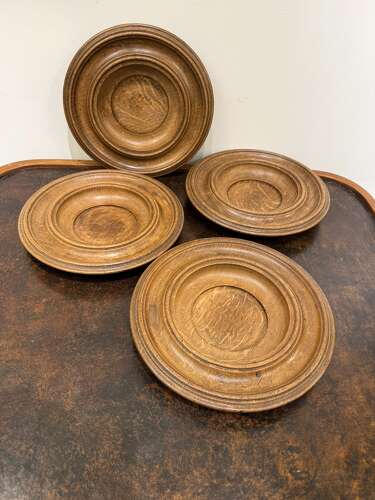 C1880 A Group of 4 English Oak Bowls - Sold Separately