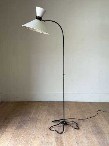 C1950 A French Iron Reading Lamp in the Style of Royere