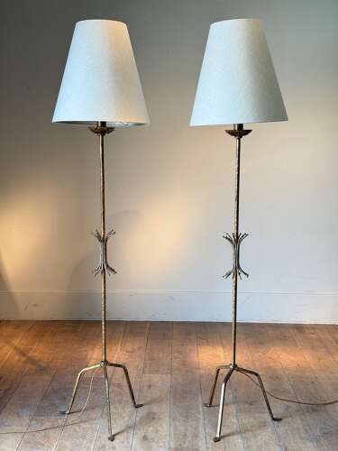 C1950/60 A Pair of Spanish Gilt Iron Floor Lamps