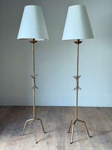 C1950/60 A Pair of Spanish Gilt Iron Floor Lamps