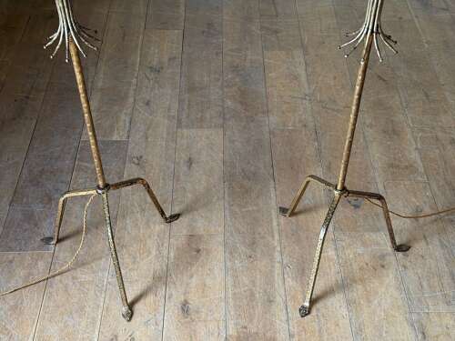 C1950/60 A Pair of Spanish Gilt Iron Floor Lamps