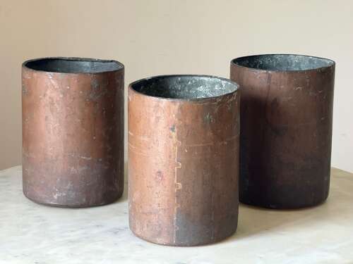 C1960 A Trio of Italian Copper Ice Cream Dispenser Pots