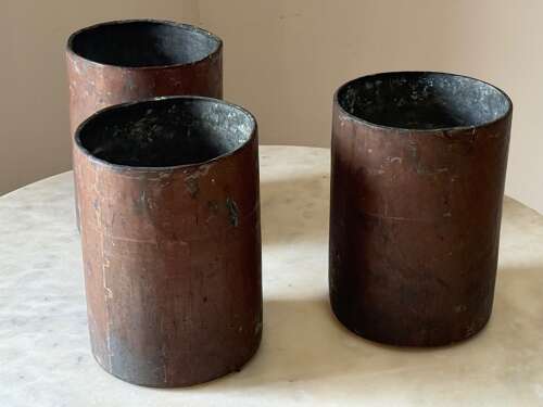 C1960 A Trio of Italian Copper Ice Cream Dispenser Pots