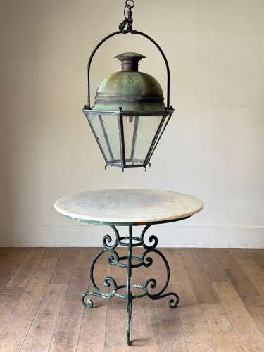 C1930 A Stylish French Copper Verdigris Lantern