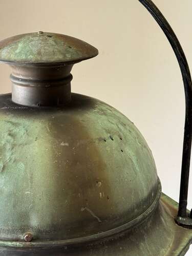 C1930 A Stylish French Copper Verdigris Lantern