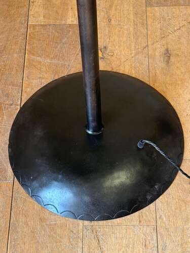 C1970 A Wonderful French Iron Floor Lamp with Alabaster Shades