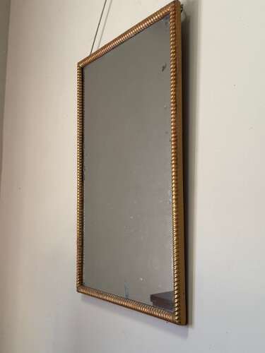C1870 A Stylish French Gilt Rope Mirror
