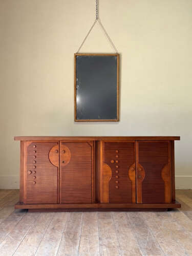C1870 A Stylish French Gilt Rope Mirror